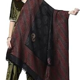 Women's Black Kani Jamawar Pure Wool Shawl_IJS84K_Black-image-90