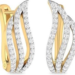 Yellow Gold and Solitaire Stud Earrings for Women-image-53