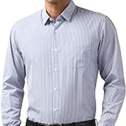 Men's Regular Fit Full Sleeve Striped Formal Shirt | Cotton Rich | Wonder Fabric | Premium Dobby Weave-image-72