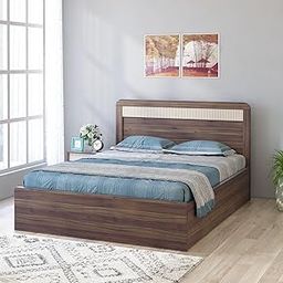 Spacewood Kia Bed | King Size (78 X 72) Engineered Wood Bed with 3/4th Lifton Storage | 3 Year Warranty | Modern Design | Lyon Walnut-image-49