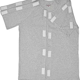 Unisex Post Surgery Recovery Velcro Open Tearaway Half Sleeve Grey Premium Cotton T-Shirt for Quick Access for Post-Op Care-image-45