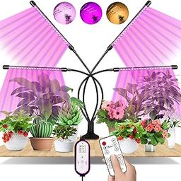 Plant lamp LED full spectrum, EWEIMA 80 LEDs plant light with timer 4/8/12 hours, 4 heads grow light 3 light modes and 10 kinds of brightness for indoor plants vegetables gardening bonsai-14