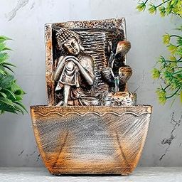 Global Grabbers Polyresin Table Top Indoor Outdoor Water Fall Fountain with LED Lights Home Decor Decoration Gift Gifting Items-A_ORG-SF23-image-45