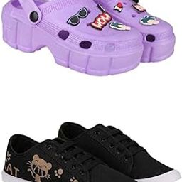 Extra Soft Classic Casual wear with Ultra Soft Flexibility Technology Clog Combo for Women's/Girl's(2012+1629)()-image-6
