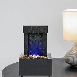 MERISHOPP Desktop Waterfall Fountain Water Flow with LED Zen Meditation Tabletop Decor-image-7