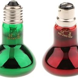 BNF® 2pcs B22 UVA Heater Reptile Heat Basking Lamp Moonlight Bulb 220V|Pet Supplies | Reptile Supplies|2 Piece Reptile Heat Lamp(Green 60W & Red 40W)-image-84