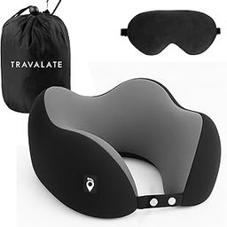 TRAVALATE Travel Neck Pillow and Sleeping Eye Mask | Pure Memory Foam Neck Pillow and Eye Mask for Flight Travel, Car Sleeping | Adjustable and Soft Head Support Travelling Neck Pillow – Black-image-50