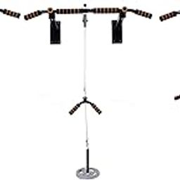 IBS Pull Up Bar Wall Mounted Chin Up Bar with Lats Bar, Tricep Bar, U Bar and Solid Fitness Accessory for Home Gym Foam Grip Without Weight. Side Pulley Black-picture-26