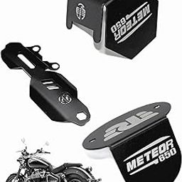 OBEROI'S TRADERS Combo of Super Meteor 650 Master Cylinder Guard, Front Oil Reservoir Cap & Rear Brake Oil Container Guard Accessories Combo (Pack of 3) (Black)-19