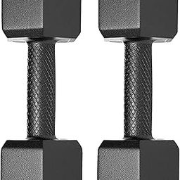 Protoner Pair of 5kg Each PVC Dumbbells Set Hex-1