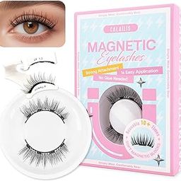 CALAILIS Magnetic Eyelashes Natural Look Magnetic Lashes with Applicator Reusable Magnetic Eyelashes Kit without Eyeliner No Glue Needed Magnetic False Eyelashes for All Day Comfort (YC01)-image-5