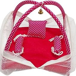 Kamal Child Care Laddu Gopal Bed, Jhula, Singhasan, Thakur ji Bed, Size: 0 to 4-Red Colour-picture-16