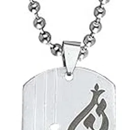 m men style Religious Jewellery Loard Shree Ganesh Chintamani Locket With Chain Silver Stainless Steel Pendant Set Silver Black Stainless Steel Religious Symbols Pendant-picture-39