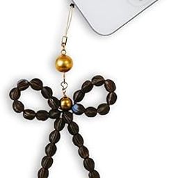 Charm with Gold Beads, Bow Design Accessory for Phone,Bags,Keys etc.,Phone Strap-image-1