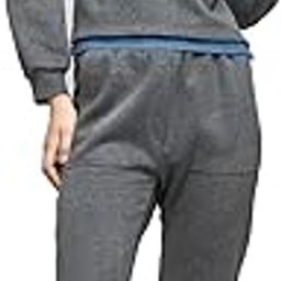 Grey Solid Fleece and Denim Knit Casual Co-ords For Women-image-19