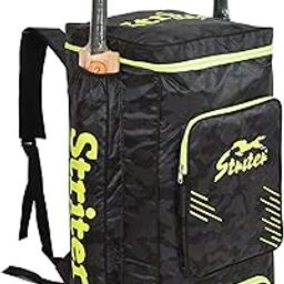 STRITER Canvas & Nylon Padded Foam Material Cricket KIT Bag with Shoes Compartment and 2 BAT Pocket (Black)-image-6