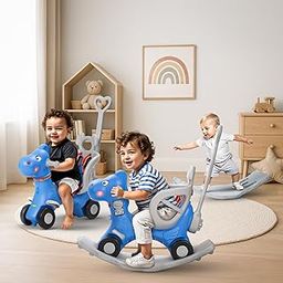 Baybee 3 in 1 Baby Rocking Horse Ride on Toy Car for Kids | Baby Rocking Chair with Parental Handle, Balance Board & Safety Belt | Horse Rider for Kid | Push Ride on Car for Kid 1-3 Years Boys Girls-6