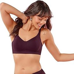 Women's 67PercentBamboo 27PercentCotton 6PercentMobilion Lightly Padded Wire Free Casual T-Shirt Bra-image-21