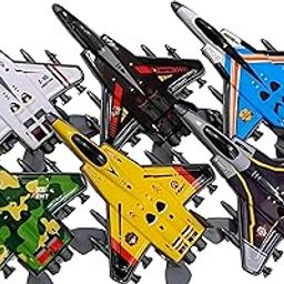 Pack of 6 Mini Fighter Jets Set for Kids | Push and Go Unbrekable Friction Powered Airplane Model Set Toys | Ideal Gift Or Return Gifts for Kids - Multicolor-22