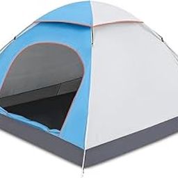 Rikriva Portale Picnic Camping Waterproof Tent Camping Dome Tents Outdoor Garden Collapsible Tent for Camping,Hiking,Beach &Travelling (Blue/White)-image-32