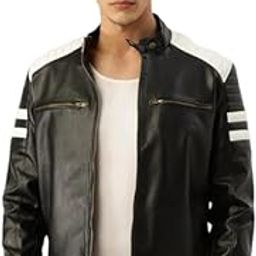 Men's Faux Leather Textured Regular JacketLRBWBL0511-picture-38