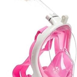 olpad Full Face Snorkel Mask with 180° Panoramic View, Snorkel Mask for Underwater Adventure, Anti-Fog & Dry Top System, Easy Breathing Underwater Diving Mask for Adults & Youth(Pink-S/M)-image-9