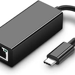 ikis Type C to RJ45 Ethernet LAN Adapter, Up to 1000 Mbps, for Windows/Mac/Linux (Black)-85