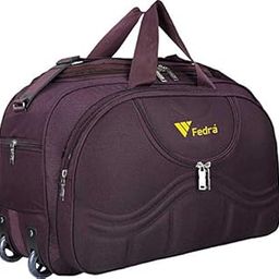 Expandable Waterproof Polyester Lightweight 60 L Travel Duffle With 2 Wheels Purple, 25 cm-image-95