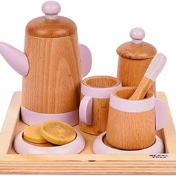 NESTA TOYS Wooden Kitchen Set for Kids | Tea Set Pretend Play Cooking Toy | Ideal Miniature Kitchen Set Gift for Girls & Boys | Gifts for Babies & Toddlers Ages 3, 4, 5, 6 | Mini Cooking Set-image-27