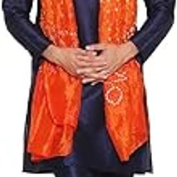Men's Orange Bandhini Dupatta-image-59