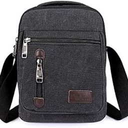 Canvas Multi-Compartment Messenger Bag Men and Women, Color Black (11"*9"*3"5")-16
