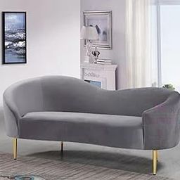 CRAFTCITY Double Seater Curved Shape Sofa for Living Room and Office - Perfect for Guests (Grey, 2 Seater)-image-44