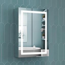 Plantex Premium 304 Stainless Steel Bathroom Cabinet with LED Mirror/Bathroom Organiser/Bathroom Shelf for Wall with Mirror (14x20 Inch-LED/Chrome)-image-55