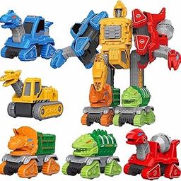 Kidology 5-In-1 Robot Dinosaur Toy Set Take Apart Stem Building Toys With Robotic Vehicle Action Figures Diy Toy For Boys & Girls, Birthday Gift For Kids Ages 3+,Multicolor-13
