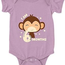 Cotton 6 Month Birthday Print Romper Newborn Lavender Baby Romper for baby girl & baby boy-image-95