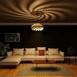 Pendant Lights for Ceiling - Wooden Hanging Chandelier for Living Room & Hall, Modern Jhumar Light (Mini Mystique - Natural)-image-1