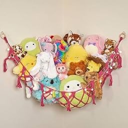 Extra Deep Stuffed Animal Hammock | Large Macrame Storage with Decorative Tassels-image-78