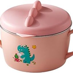 GUCHIGU Stainless Steel Baby Food Bowl with Spoon for Kids, Anti-Fall & Unbreakable, Insulated Soup Rice Feeding Bowl with Tight Lid Meal Bowl for Baby, Toddler, Kids & Children (450ml, Pink)-14