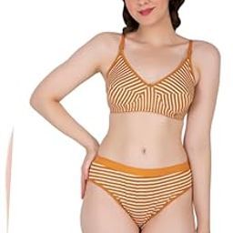 Women Lycra Bra Panty Set for Women| Lingerie Set for Women|Everyday Use Printed Panty Bra Set-picture-14