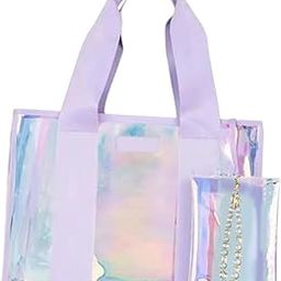 Beach Tote Bag Lightweight Women Handbag for Vacation Stadium Outdoor Sports Violet-image-67