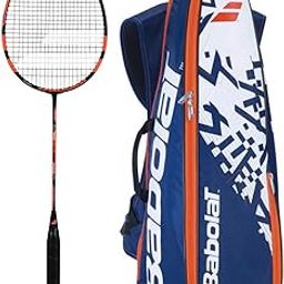 BABOLAT X-Feel Blast HIGH Modular Full Graphite UNSTRUNG Badminton Racket with Blue White BACKRACQ X8 Double Compartment KITBAG-29