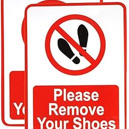 eSplanade Please Remove Your Shoes | No Shoes Allowed Sign Sticker Decal - Easy to Mount Weather Resistant Long Lasting Ink (Size 7.5"x5.5") - for Office, Factory, Ships, Factory, Business etc-image-16