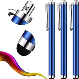 iAccessories Universal Capacitive Stylus Pen Compatible with All Touch Screens Devices Mobile Phones Android Tablet iOS Windows Smartphones - Pack of 3 | Navy-12