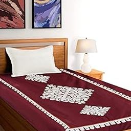 (A Gujarat Govt Enterprise) Maroon Applique Work Single Bedcover (GGCAWSB01)-image-16