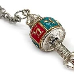 VR Creatives Tibetan OM MANI PADME HUM Metal Keyring Double-sided rotating keychain Beautiful keyring bags, keys Keychain for Men and Women-picture-37