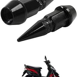 LOVMOTO Universal Spiked Valve Caps,Aluminum Alloy Dustproof and Waterproof Tire Valve Stem Caps, Suitable for Cars, Trucks and Motorcycles (2PCS Black) Comfortable with Ro-deo-picture-17