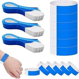 HASTHIP® 300 Pack Paper Wristbands Arm Bands for Events Neon Wrist Bands, Lightweight Colored Wristbands Concert Party Wristbands Party Waterproof Hand Bands, Blue-20