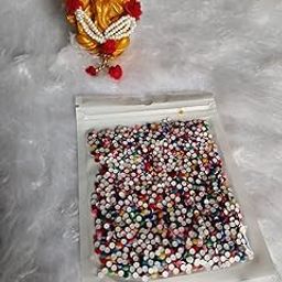 Multi Velvet Self-Adhesive Skin Small Round Multi Colour Matching Forehead Bindis Stickers for Girls & Women Pack of 1(000).-23