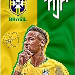 Neymar Cool Wall Poster Sticker - Brazil Neymar Wall Sticker - NJR Wall Poster - Neymar Brazil Football Team Wall Poster - 300GSM - Glossy - Strong Adhesive Sticker Poster-image-90