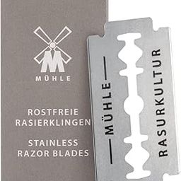 MÜHLE Fine Double Edge Safety Razor Blades - 10 Pack | 3x Long Lasting Blades For Double Edge Shaving Razors, Straight Shaving Razors | German Quality 10pc Blades-image-31